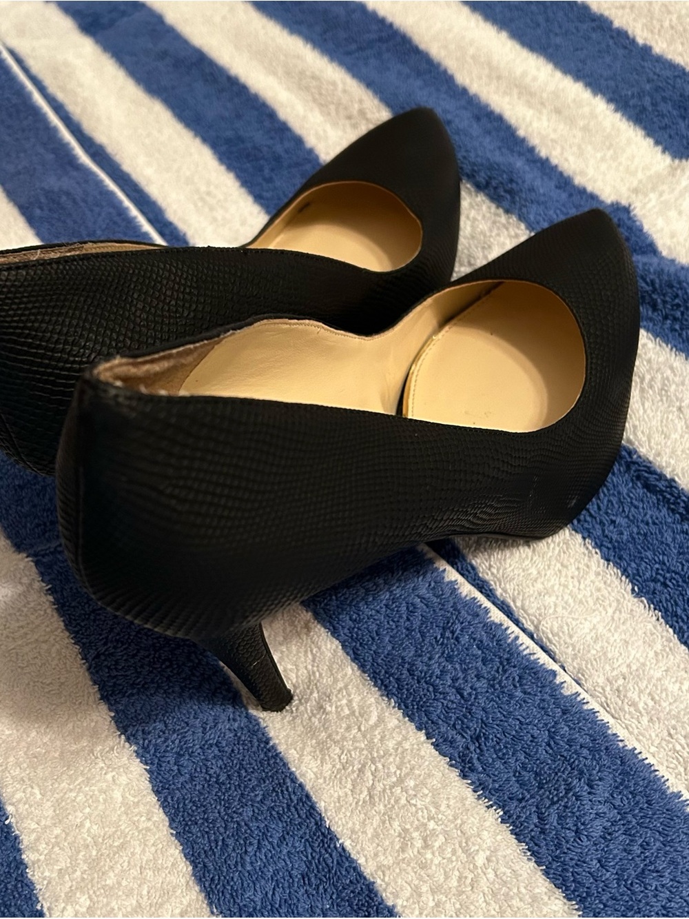 Jessica Simpson Black Textured Stiletto Pumps - Picture 5 of 8